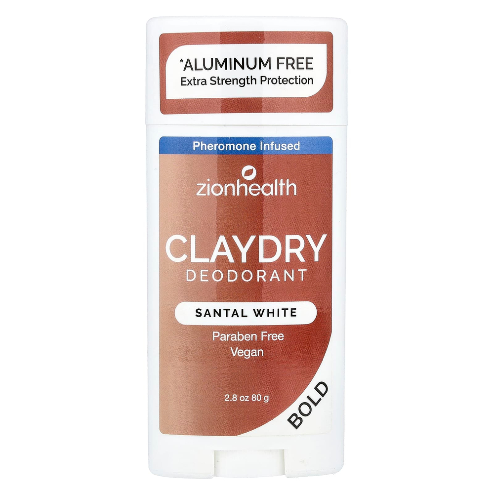 Zion Health, Bold, ClayDry, дезодорант, отбеливающий, 80 г (2,8 унции)