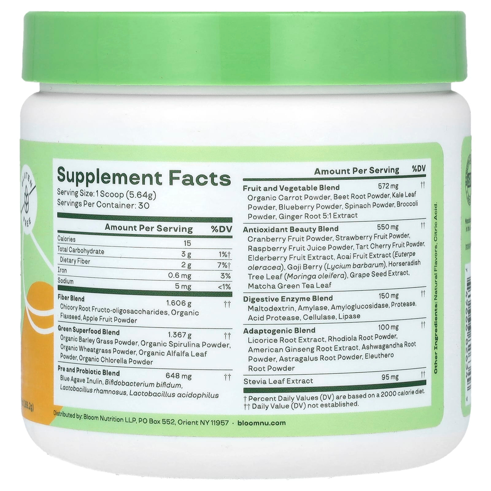 Bloom, Greens & Superfoods, манго, 169,2 г (5,97 унции)