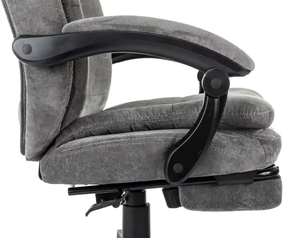 Кресло руководителя Бюрократ T-9950MSG-F Fabric серый Light-19 крестов. пластик подст.для ног