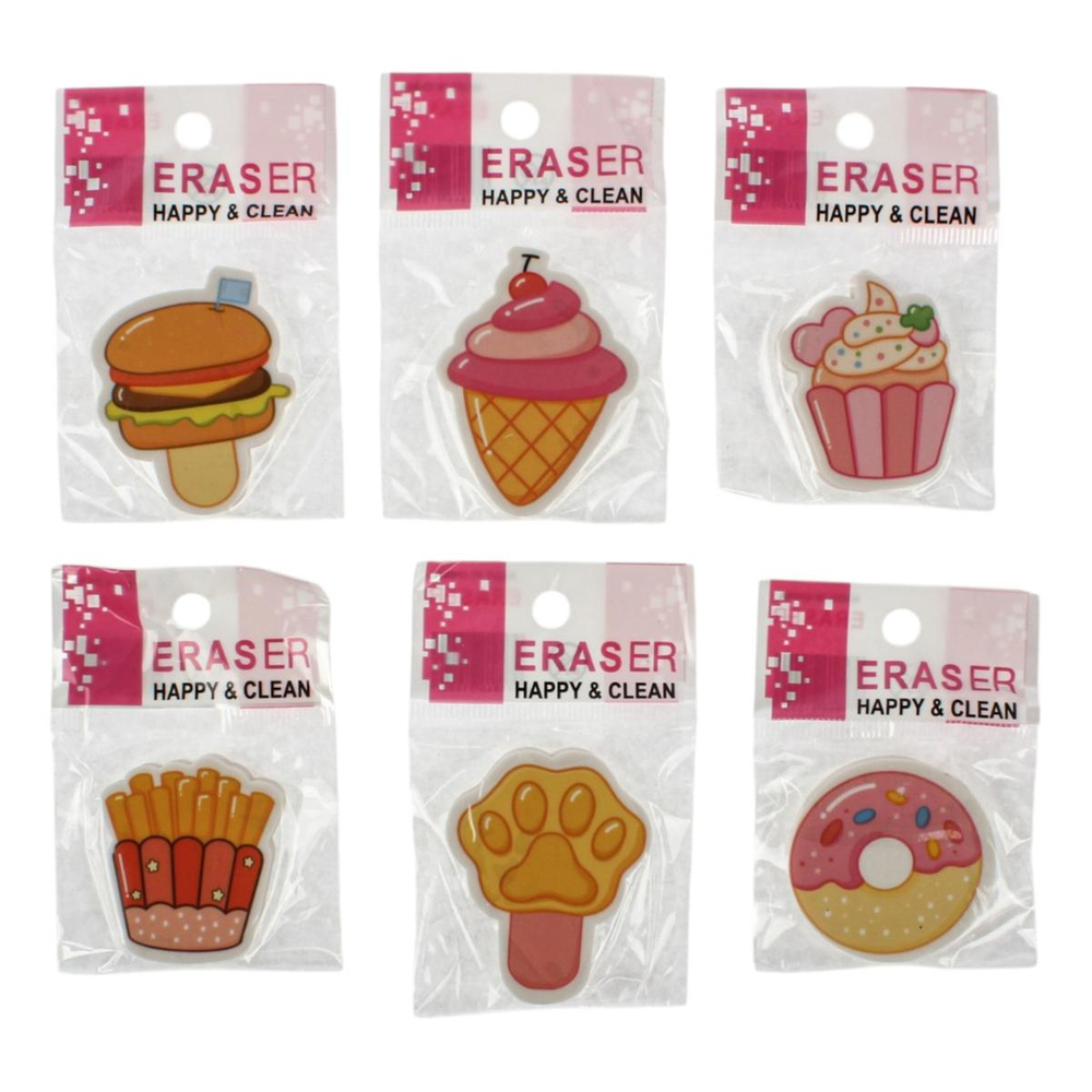 Ластик "Fun Food" микс дизайнов, D-608B-3811