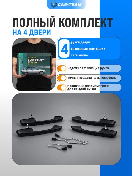 Евроручки дверей ВАЗ 2109, 21099, 2114, 2115 аналог (неокрашенные)