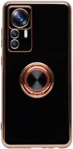 Стильный глянцевый чехол для XIAOMI 12T / 12T PRO с кольцом-подставкой и бархатной подкладкой