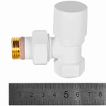 Клапан балансировочный угловой STOUT Design - 1/2" (ВР/НР-американка, PN10, Tmax 120°C, EPTF уплотнение, цвет белый)