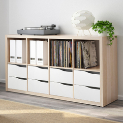 IKEA KALLAX  (ИКЕА КАЛЛАКС)  -  Вставка с 2 ящиками - волна/белый 33x33 см