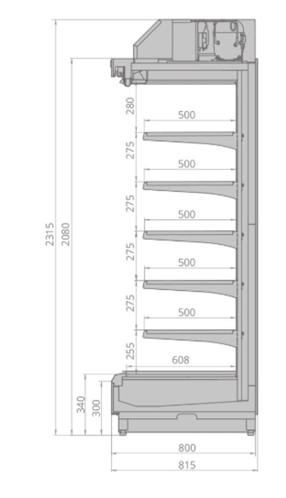 Горка холодильная BRANDFORD Cronox 2080.800.125