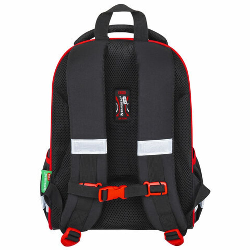 Ранец BRAUBERG KIDS START, 1 отделение, 2 кармана, "Red car", 35х26х13 см, 272091