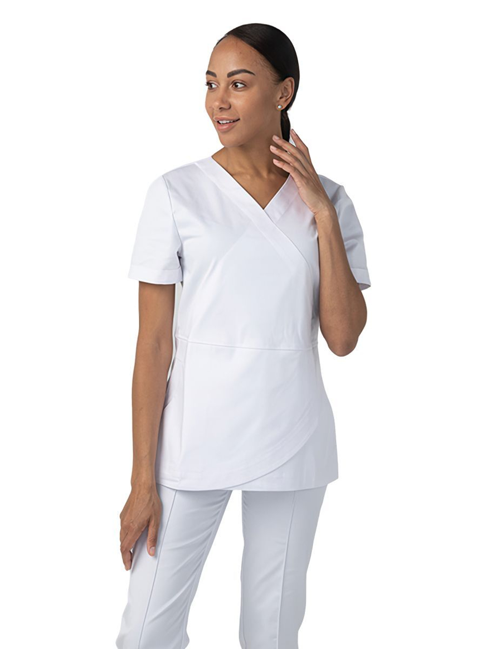 Туника медицинская женская Dr. Nice DRN400, короткий рукав, белый, 48