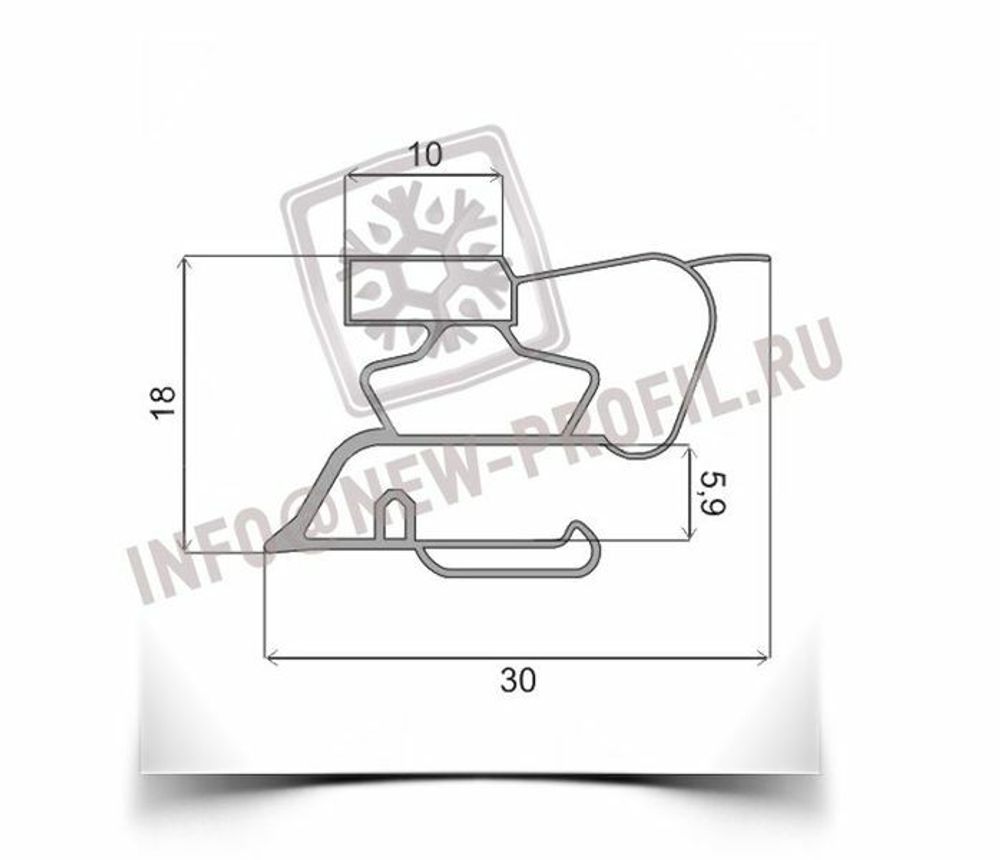 Уплотнитель для барного холодильного шкафа Cooleq TBC-145S 745*490 мм (015 АНАЛОГ)