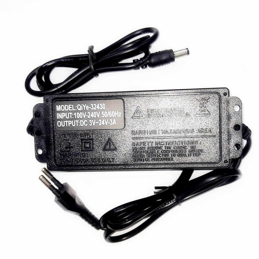 Адаптер QiYe-32430-2403 (3-24v/3A) регулируемый (штекер 5.5мм.)