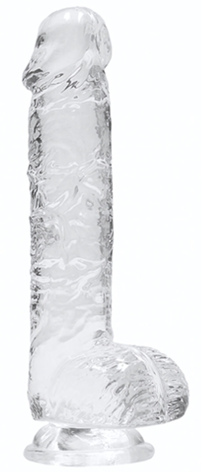 Прозрачный фаллоимитатор Realrock Crystal Clear 6 inch - 17 см. (Цвет: прозрачный)