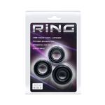 Набор из 3 силиконовых эрекционных колец BAILE Ring черные BI-210179
