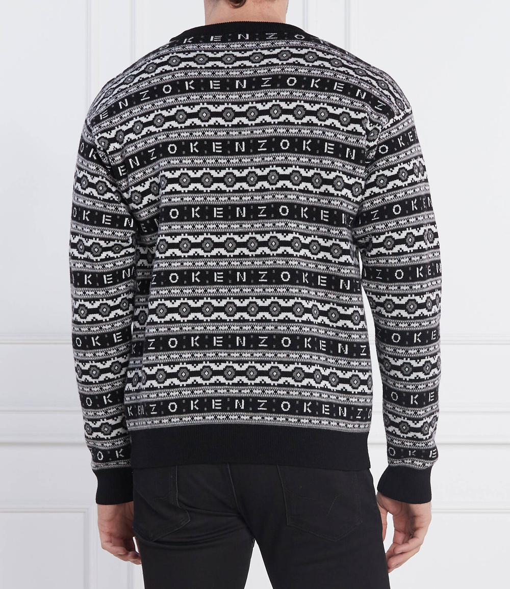 Хлопковый свитер jacquard regular jumper Kenzo - черный(FC65PU3213CJ)