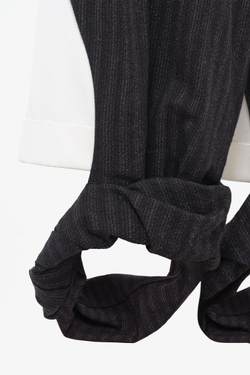 ZARA X JOHN GALLIANO БРЮКИ ИЗ КОМБИНИРОВАННОЙ ТКАНИ С РАЗРЕЗАМИ — LIMITED EDITION, ЧЕРНЫЙ