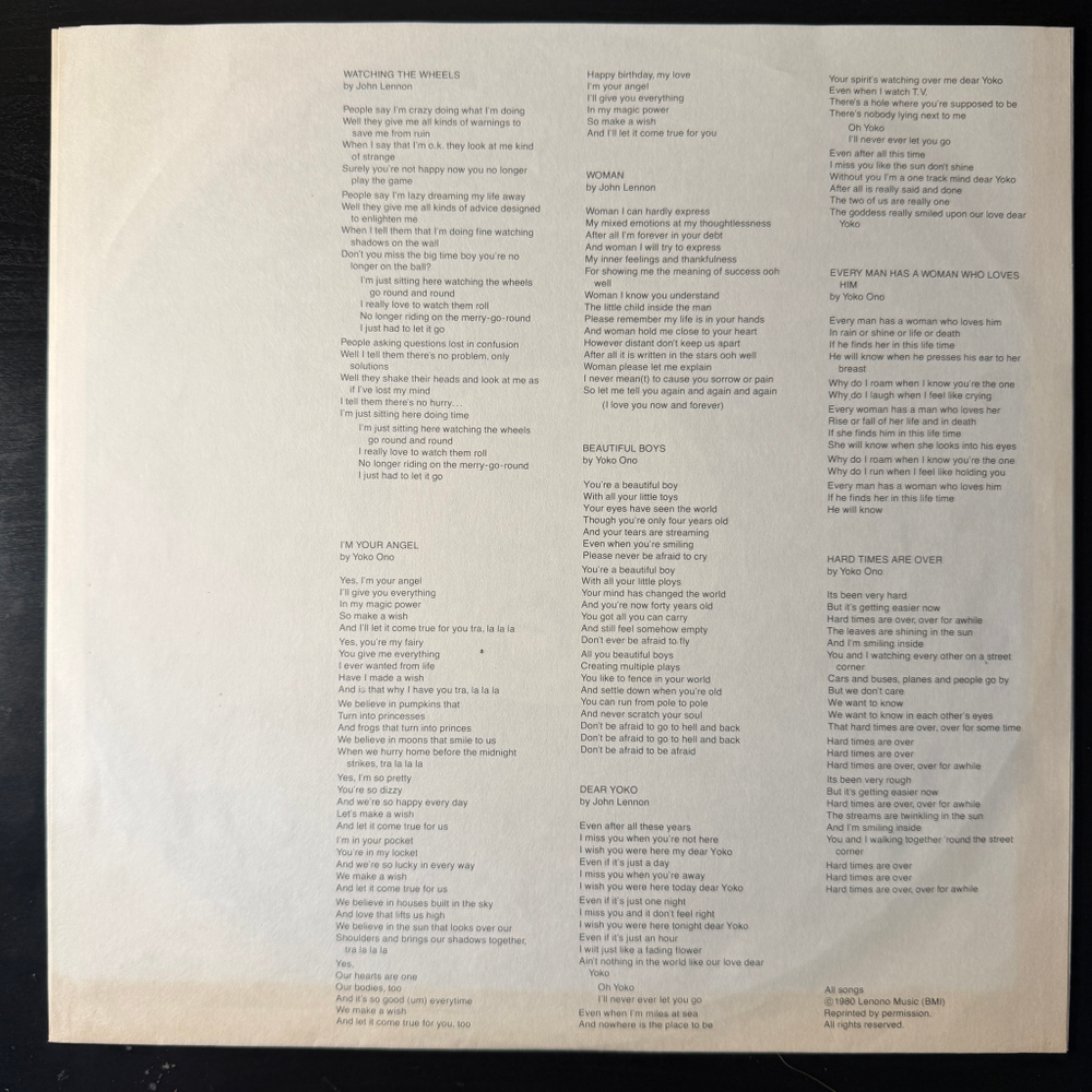 Виниловая пластинка John Lennon & Yoko Ono ‎– Double Fantasy LP