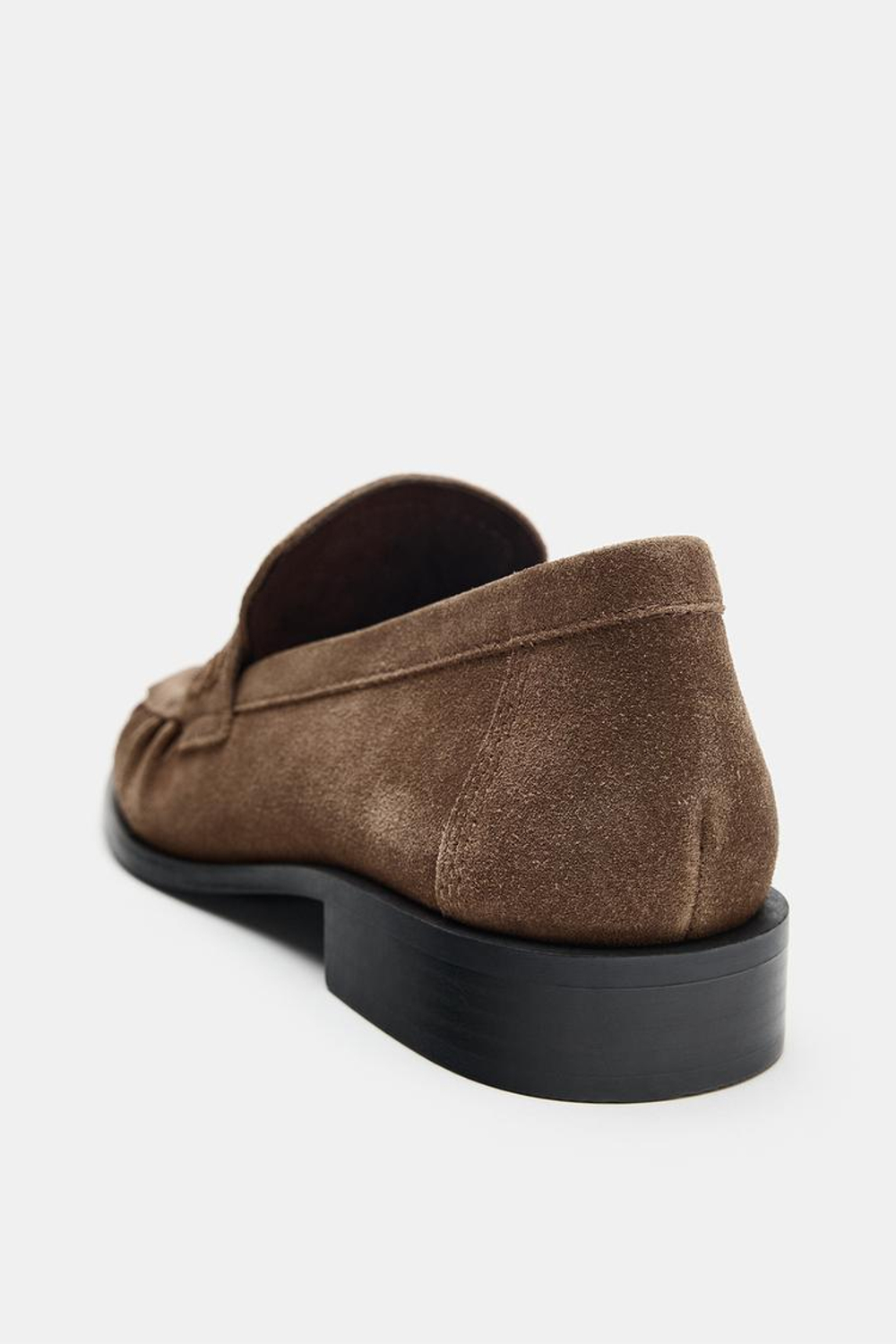ZARA ЗАМШЕВЫЕ ЛОФЕРЫ, КОРИЧНЕВЫЙ