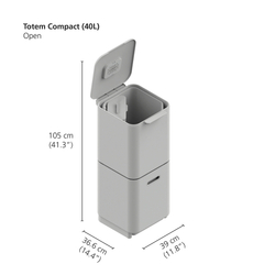 Контейнер для мусора с двумя баками totem compact, 40 л, графит