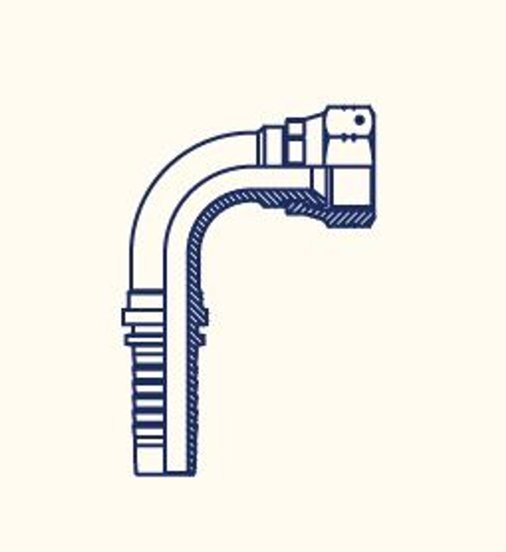 Фитинг DN 16 DKI (Г) 27x1.5 (90) (накидная гайка)