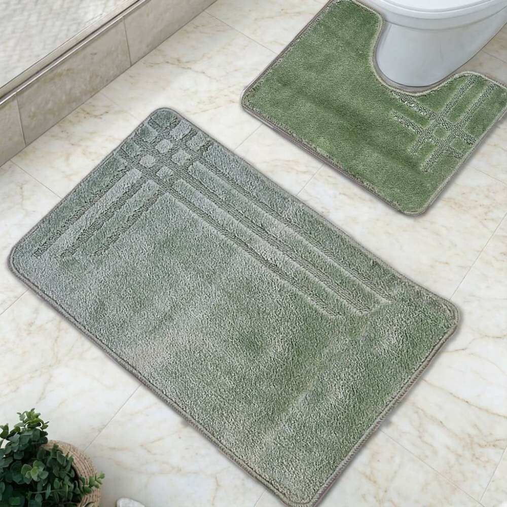 Комплект ковриков DKTX Comfort Linea 2шт 50*80/50*40см 10мм 5504 (светло-зеленый)