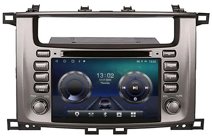 Магнитола для Toyota Land Cruiser 100, Lexus LX470 2002-2007 (экран климата снизу) - Kuberg MKD-7083-S10 Android 12, Быстрая, CarPlay, SIM-слот