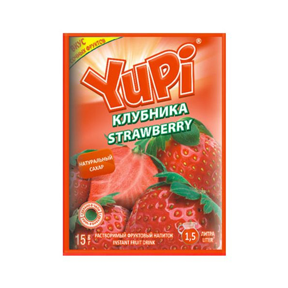 Растворимый напиток YUPI Клубника 12г*24шт*6 блоков.