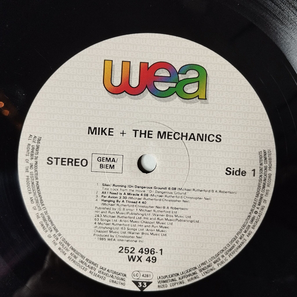 Винтажная виниловая пластинка LP Mike and The Mechanics (Germany 1985)