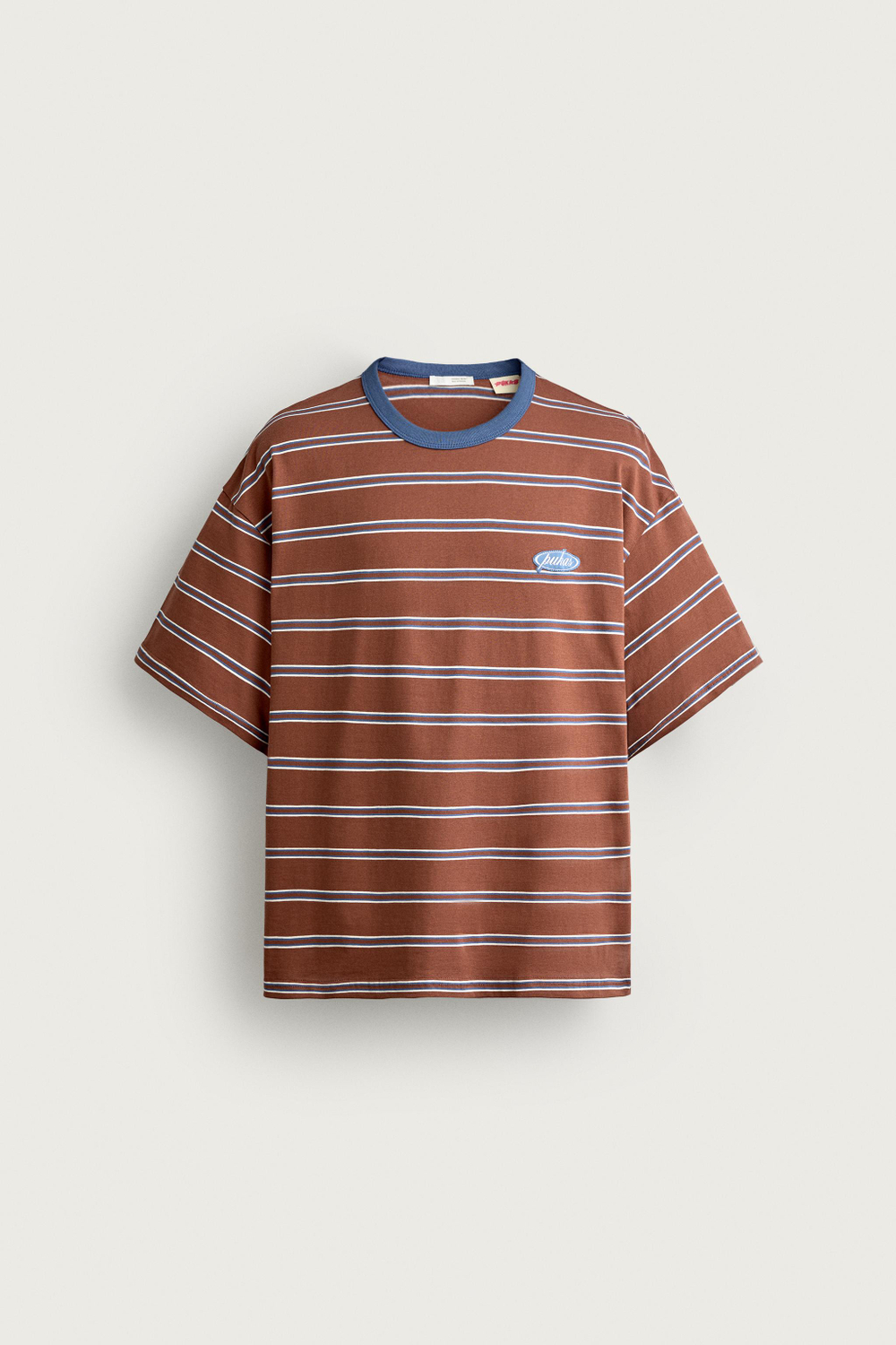 ЖАККАРДОВАЯ ФУТБОЛКА PUKAS SURF X ZARA В ПОЛОСКУ — ZARA