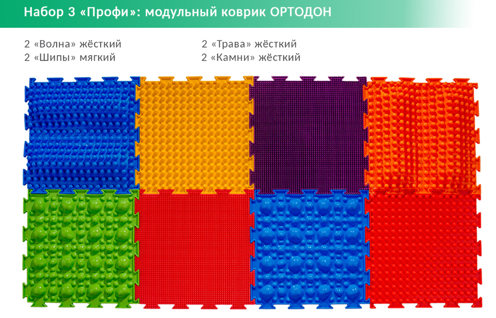 Ортопедический модульный коврик ОРТОДОН ПРОФИ (8 модулей)