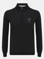 Кардиган муж. AERONAUTICA 1390 черный серый кант