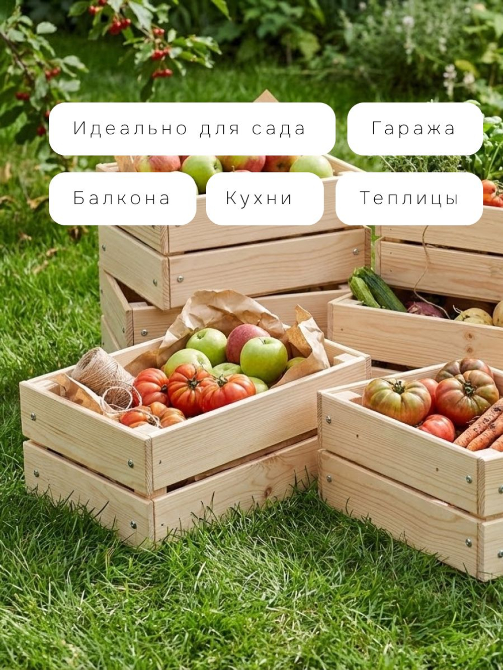 Ящик для хранения 23х33х15, деревянный, органайзер для кухни, для канцелярии, для декорации, дачи, гаража, из сосны, IKEA