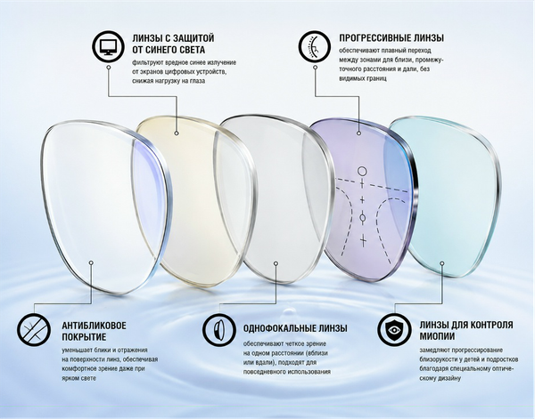 Виды линз для очков: какие бывают и кому подходят?