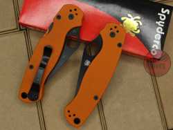 Spyderco Paramilitary 2 Orange-Black (Реплика) Уценка (нет шарика дэтенда)