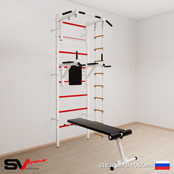 Шведская стенка Sv Sport усиленная 682 (Турник стандарт/Брусья/Скамья/Лестница)