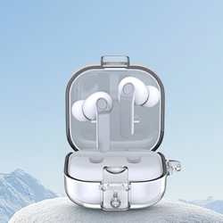 Прозрачный плотный чехол из TPU для наушников Samsung Buds4 и Buds 4 Pro, серия SECI Series от Dux Ducis, в комплекте с карабином