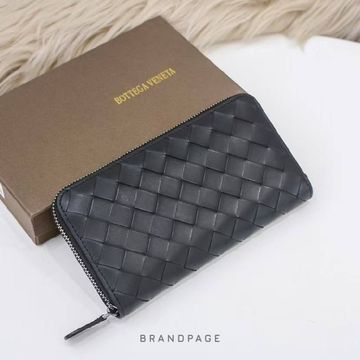 Бумажник чёрный от Bottega Veneta Zip Around (арт. 04294c) BP5-707394
