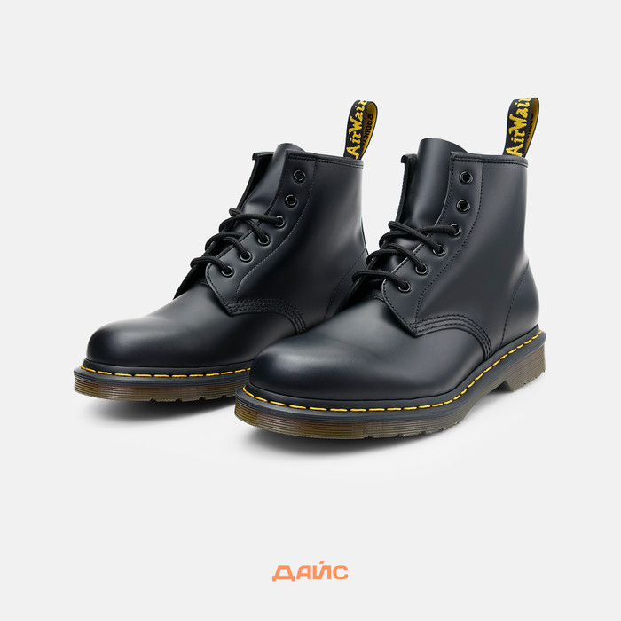 Ботинки Dr. Martens 101 Yellow Stitch Smooth артикул:26230001 - купить в магазине Дайс