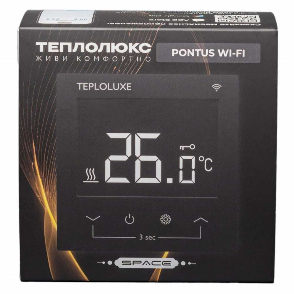 Терморегулятор электронный Теплолюкс Pontus Space WiFi черный Терморегулятор электронный Теплолюкс Pontus Space WiFi черный