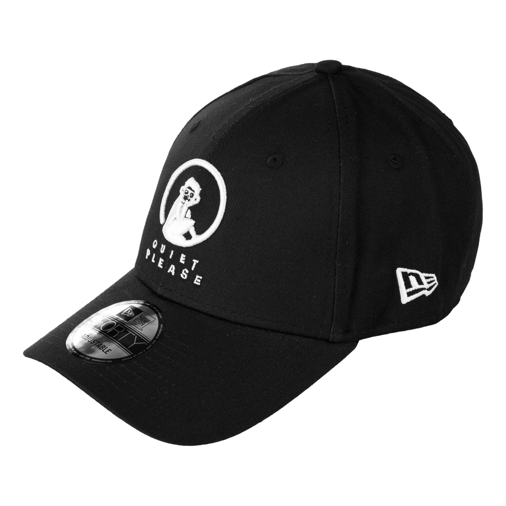 Quiet Please New Era Cotton 9FORTY Cap - Black, White
