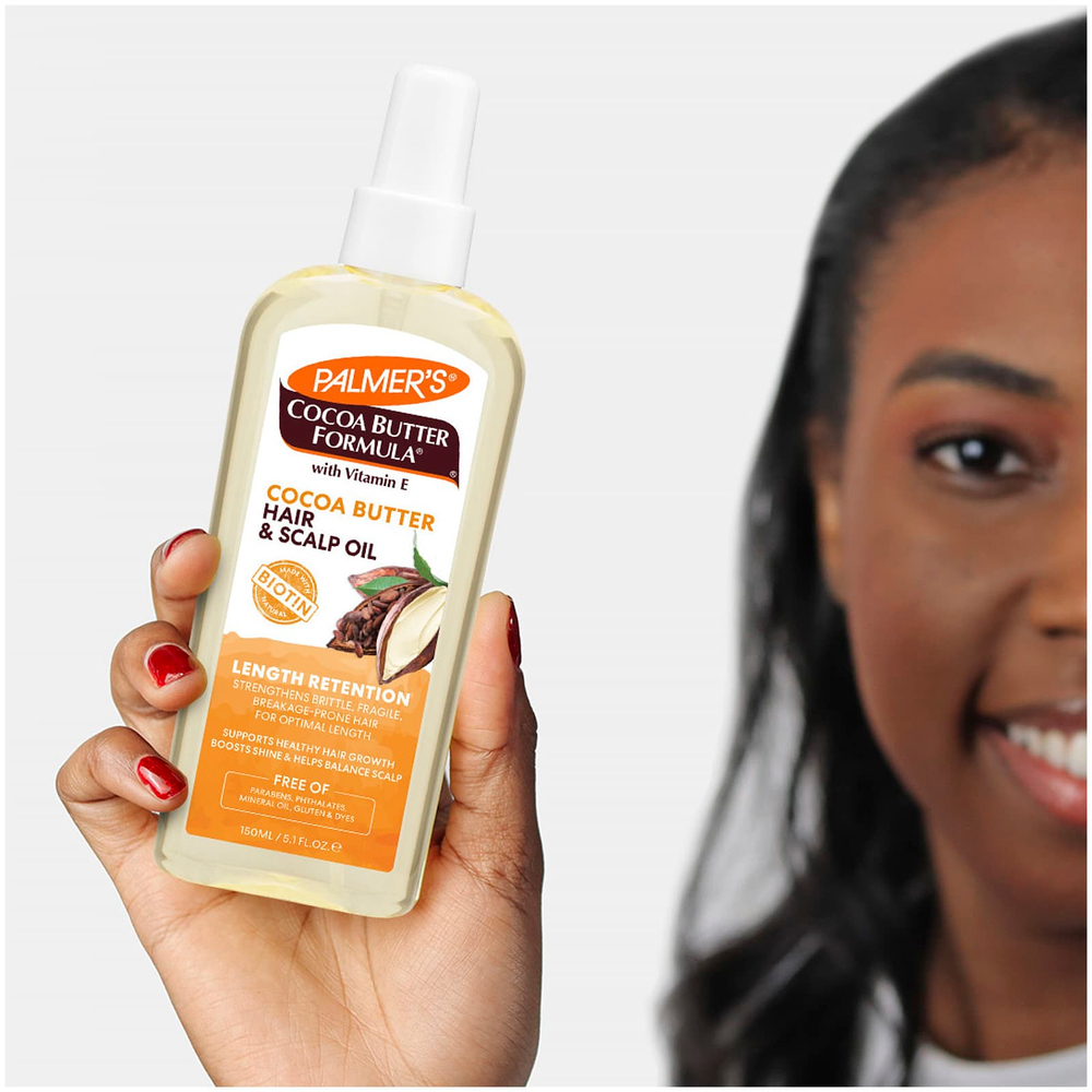 Palmer's, Cocoa Butter Formula® с витамином E, масло для сохранения длины волос и кожи головы, 150 мл (5,1 жидк. унции)