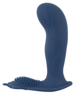 Синий вибростимулятор простаты Vibrating Butt Plug - 11,7 см. (Цвет: синий)