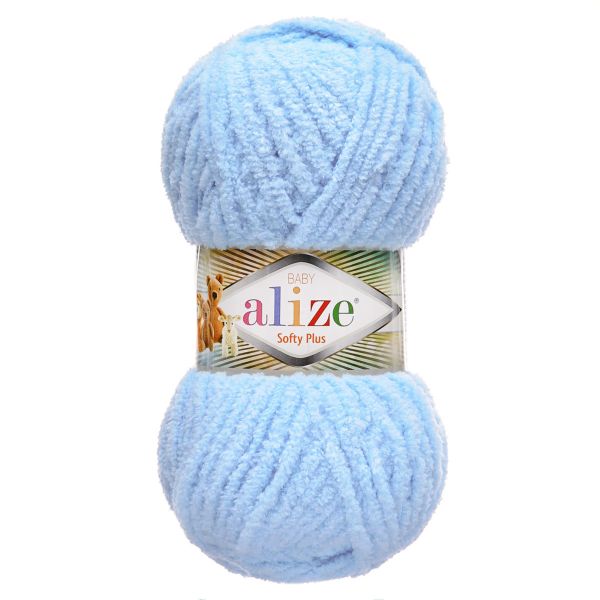 Пряжа Alize (Ализе) Softy Plus / уп.5 мот. по 100 г, 120м, 183 светло-голубой A