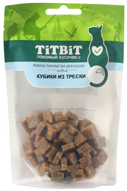 TITBIT кубики из трески для кошек - 60 гр