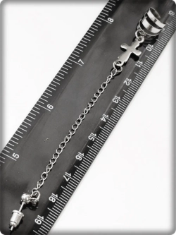 Серьга гвоздик с клипсой "Крест" сталь 316L..