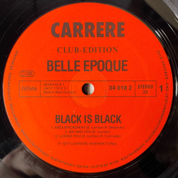 Винтажная виниловая пластинка LP Belle Epoque Black Is Black (Германия 1977)