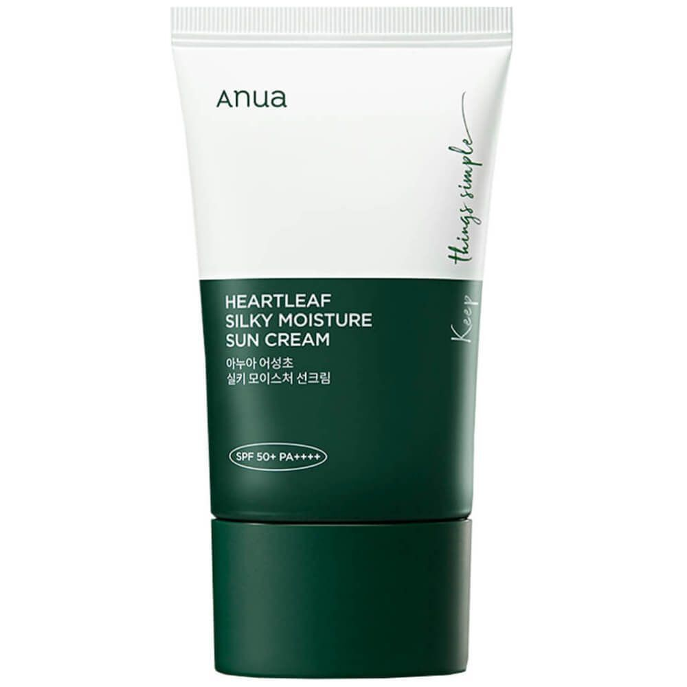 Anua Heartleaf Silky Moisture Sun Cream SPF50+PA++++ Успокаивающий солнцезащитный крем с хауттюйнией