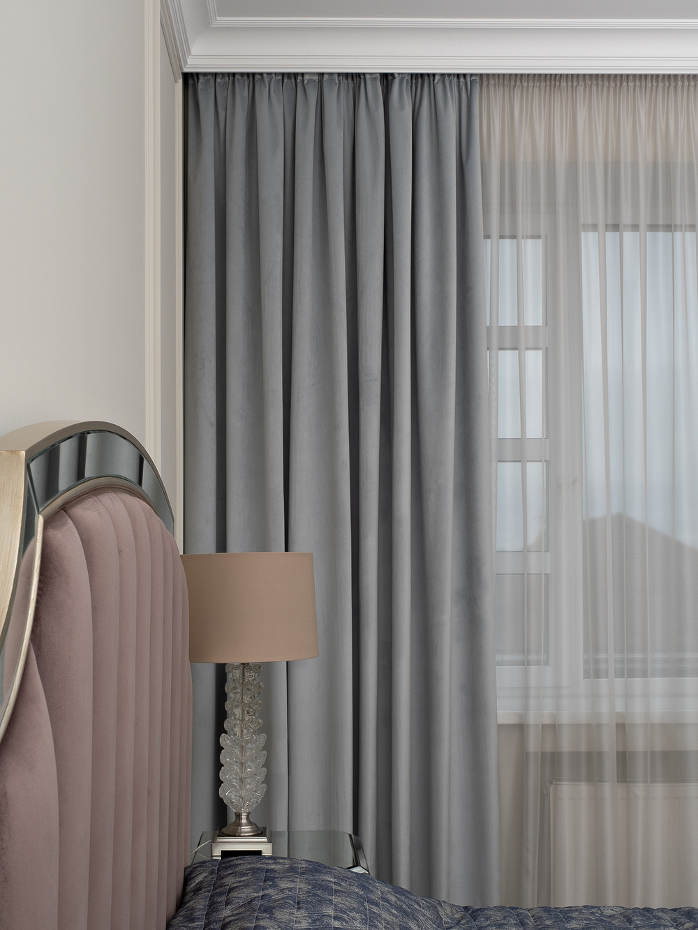 Ткань Портьера Шелк (Silkу) 30 голубая димаут 275x260 Голубой Garda Decor