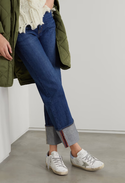 Кеды Женские GOLDEN GOOSE Superstar distressed leather and suede sneakers