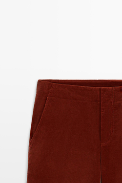 Massimo Dutti Вельветовые брюки-палаццо, красноватый
