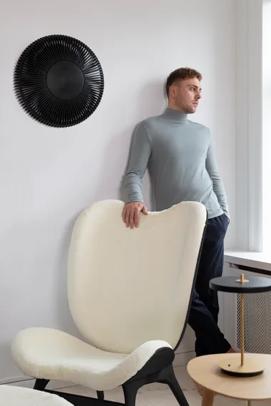 Светильник настенно-потолочный Umage Clava Up Wood, Ø35x16,4, черный дуб