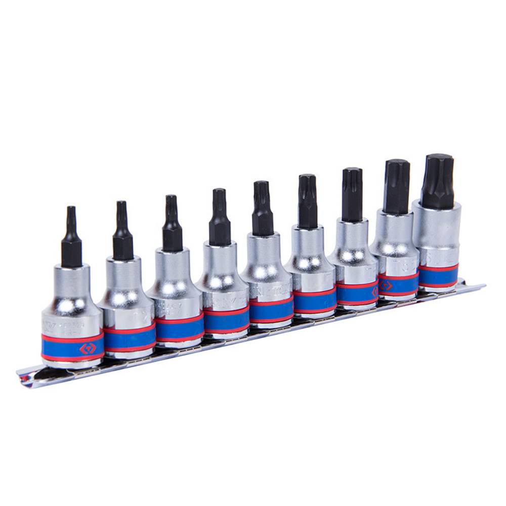 KING TONY (4109PR10) Набор торцевых насадок 1/2", TORX, Т20-Т60 мм, 9 предметов