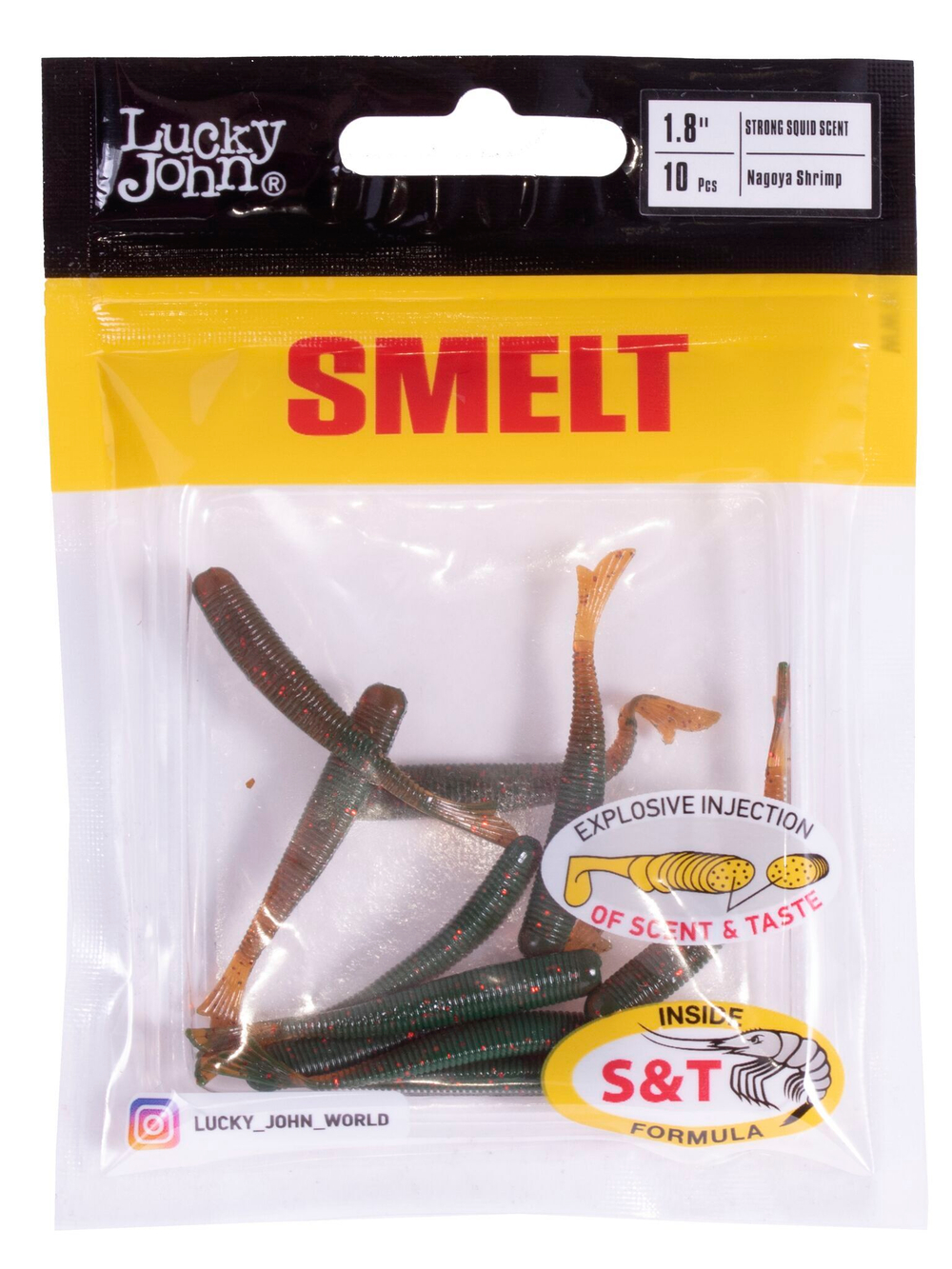 Слаги съедобные Lucky John Smelt 1.8" (4.6 см), цвет 085, 10 шт